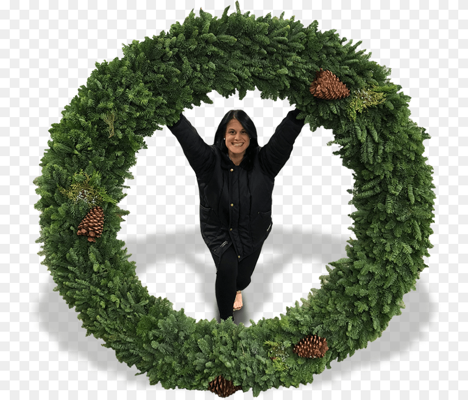 Christmas Greenery Wreath, Adult, Female, Person, Woman Free Png Download