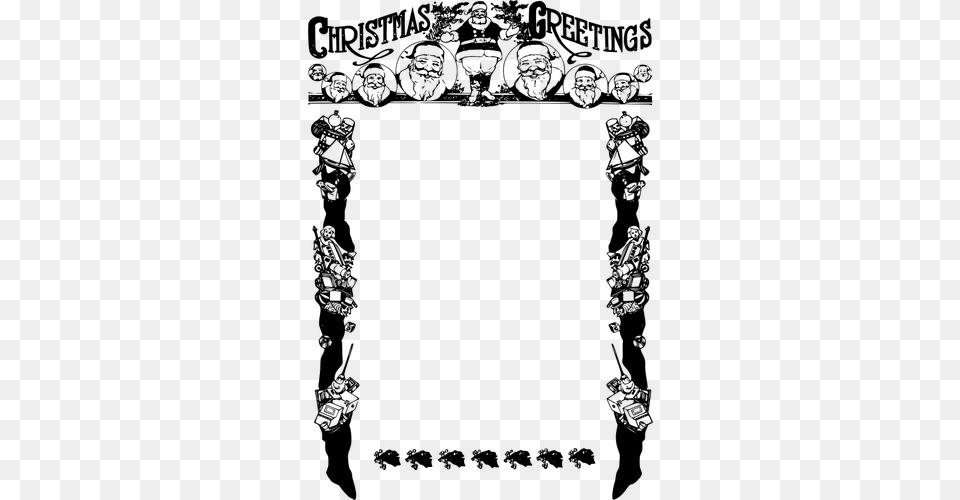 Christmas Greetings Frame Trippy Frame, Gray Free Transparent Png