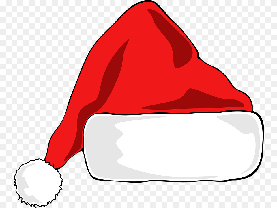 Christmas Hat Cartoon, Clothing, Food, Cream, Dessert Png Image