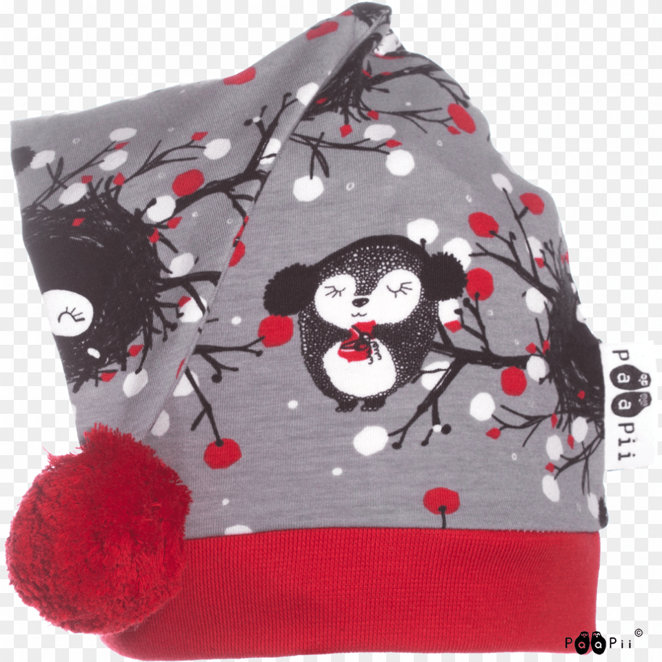 Christmas Hat Tuuriu0027s Gift Grey Red Paapii Design Knit Cap, Clothing, Bonnet, Baby, Person Free Png