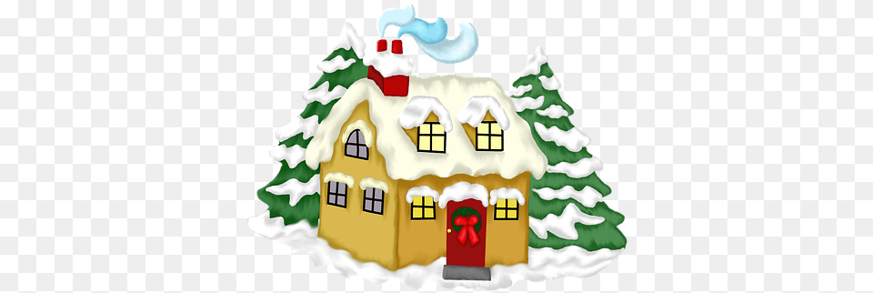 Christmas Holiday Decoration Winter Christmas Snow House Clip Art, Birthday Cake, Cake, Cream, Dessert Png