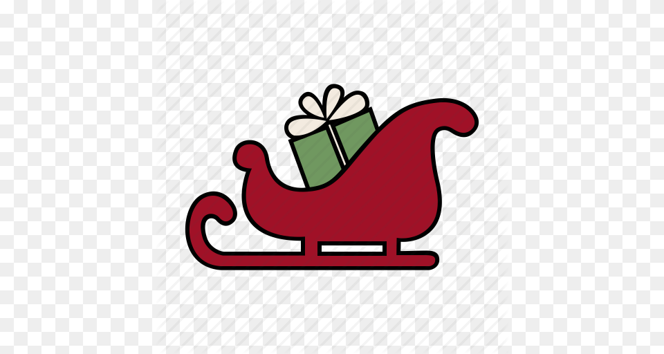 Christmas Holiday Ride Santa Sleigh Transport Xmas Icon, Pottery, Cookware, Pot Free Png