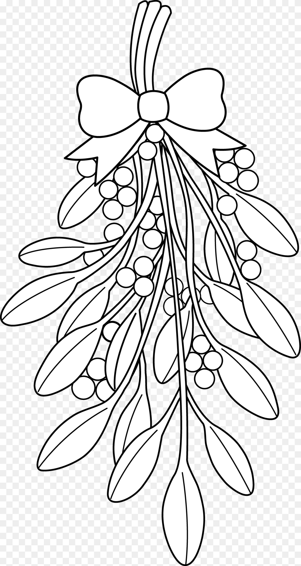 Christmas Holly Coloring Pages With Drawing Ubisafe Mistletoe Drawing, Art, Floral Design, Graphics, Pattern Free Png