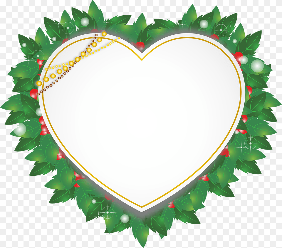 Christmas Holly Heart Clipart, Plate Png