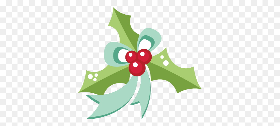 Christmas Holly With Ribbon Scrapbook Cute Clipart, Leaf, Plant, Produce, Food Free Png Download