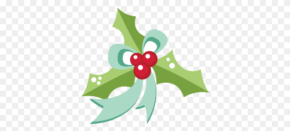 Christmas Holly With Ribbon Svg Scrapbook Cut File Cute Miss Kate Cuttables Holly, Plant, Leaf, Produce, Fruit Free Png Download