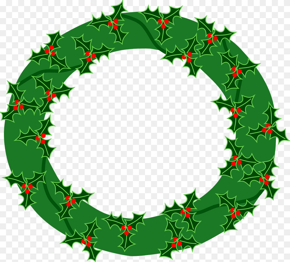Christmas Holly Wreath Clipart, Green, Pattern, Plant Free Png