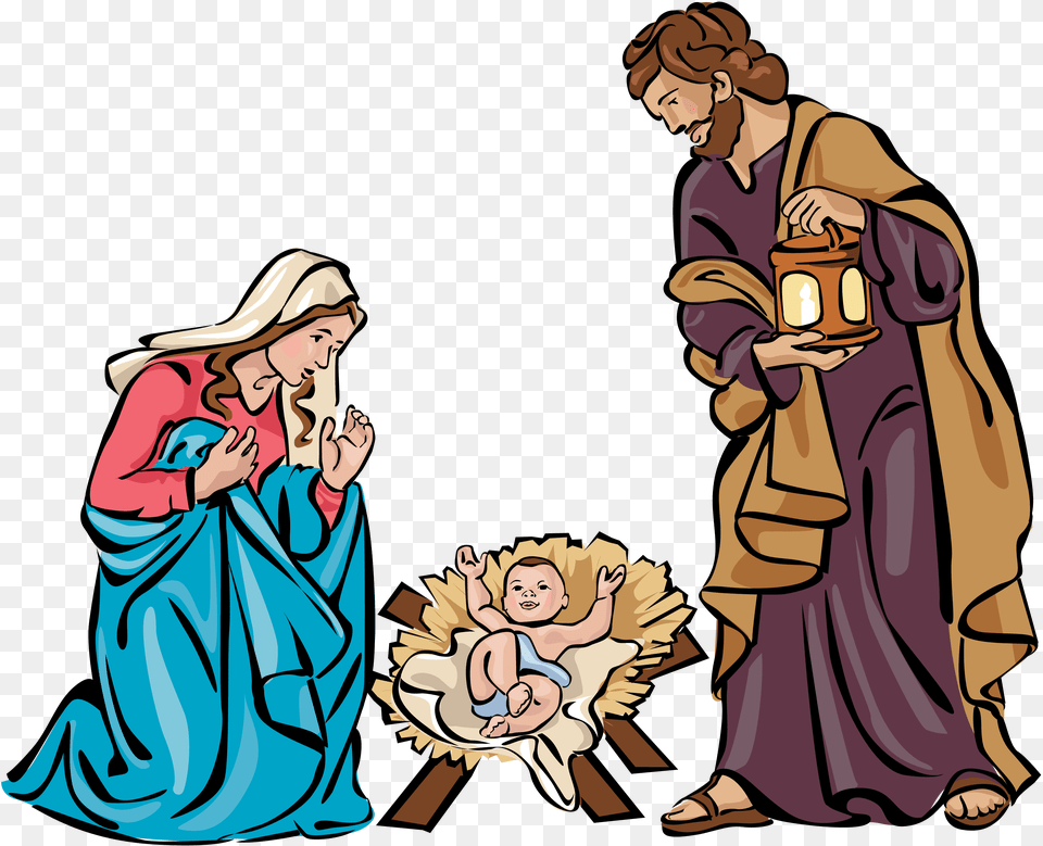 Christmas Holy Family Clip Art Churches Religious, Fashion, Adult, Publication, Person Free Transparent Png