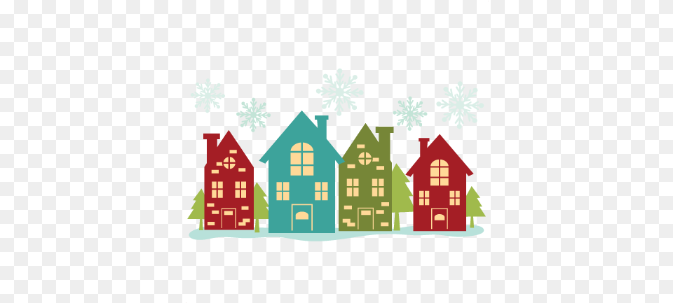 Christmas House Border Svg Cutting Files Christmas House Border, Nature, Neighborhood, Outdoors, Snow Free Png