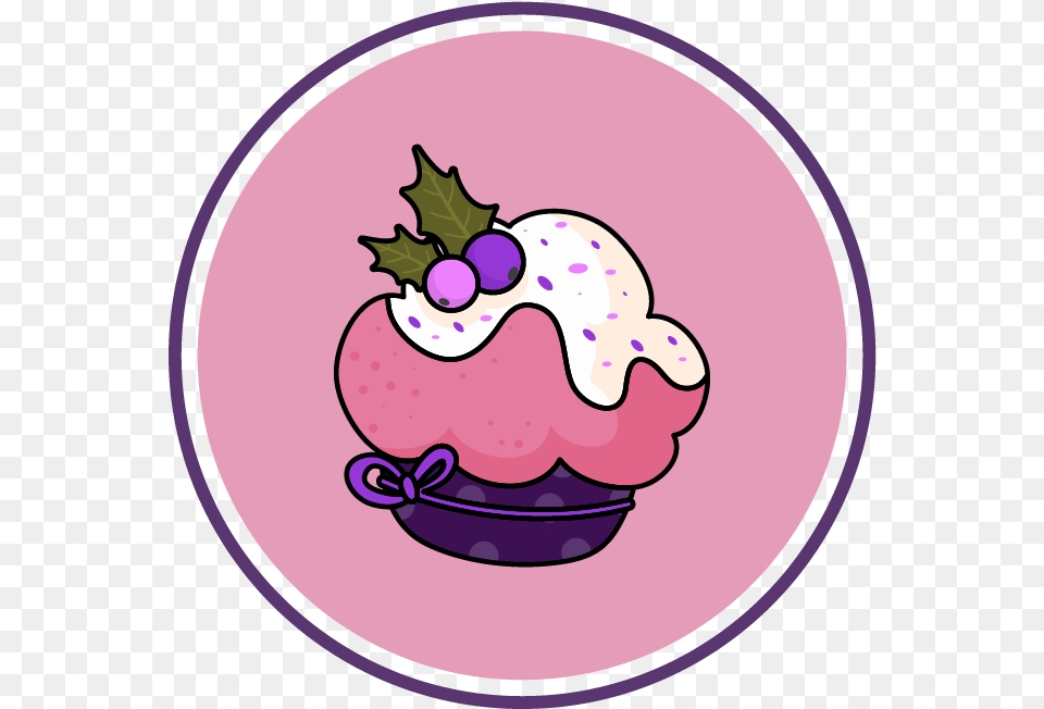 Christmas Icon Cupcake Strawberry Language, Cream, Dessert, Food, Ice Cream Png Image