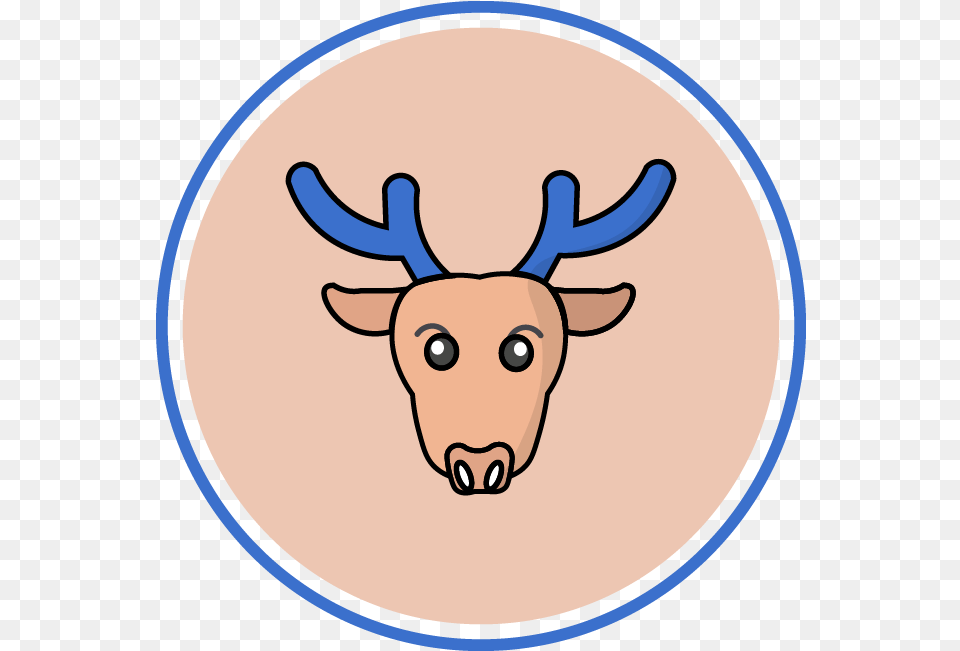 Christmas Icon Deer Blue Pink Language, Animal, Mammal, Wildlife, Elk Png Image