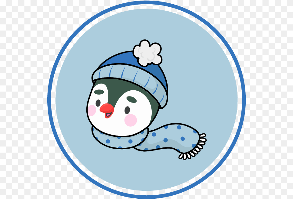 Christmas Icon Penguin Scarf Blue Red Graphic By Fictional Character, Outdoors, Nature, Winter, Snow Free Transparent Png