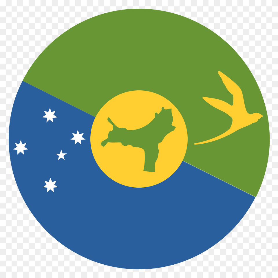 Christmas Island Flag Emoji Clipart, Logo, Disk Png Image