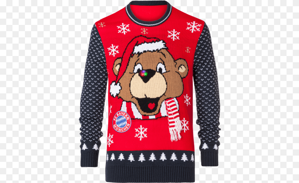 Christmas Jumper Fc Bayern Christmas Sweater, Clothing, Knitwear, Long Sleeve, Sleeve Png Image