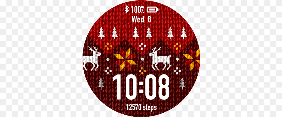 Christmas Jumper Garmin Christmas Watch Face, Maroon, Disk Free Png Download