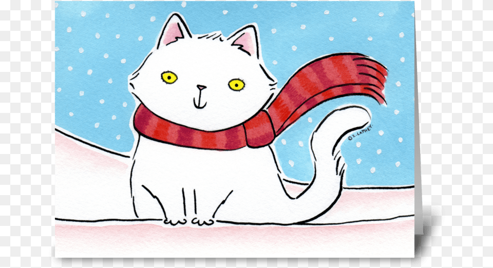 Christmas Kitty Cat In The Snow Greeting Card Christmas Day, Animal, Bear, Mammal, Wildlife Free Png