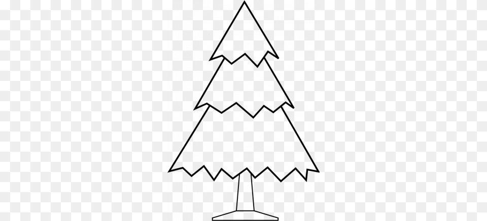 Christmas Light Outline Christmas Tree Clipart Black And White, Gray Png Image