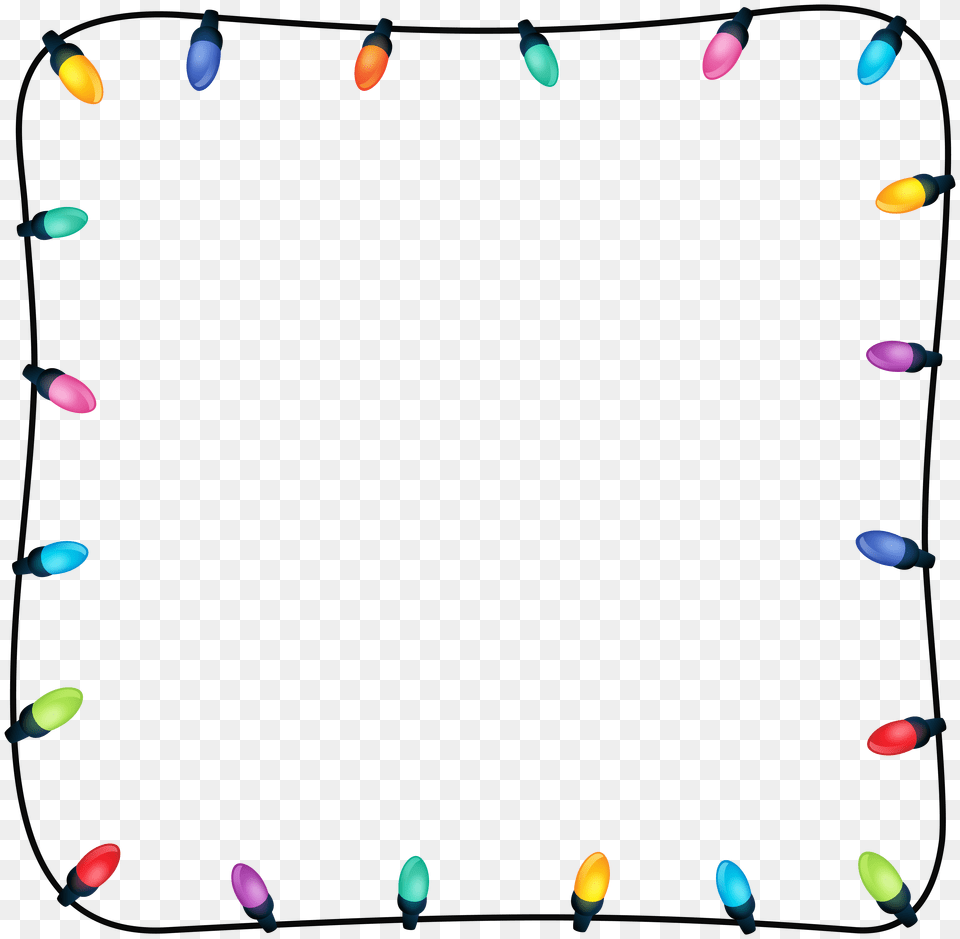 Christmas Lights Border Clip Art, White Board Free Png Download