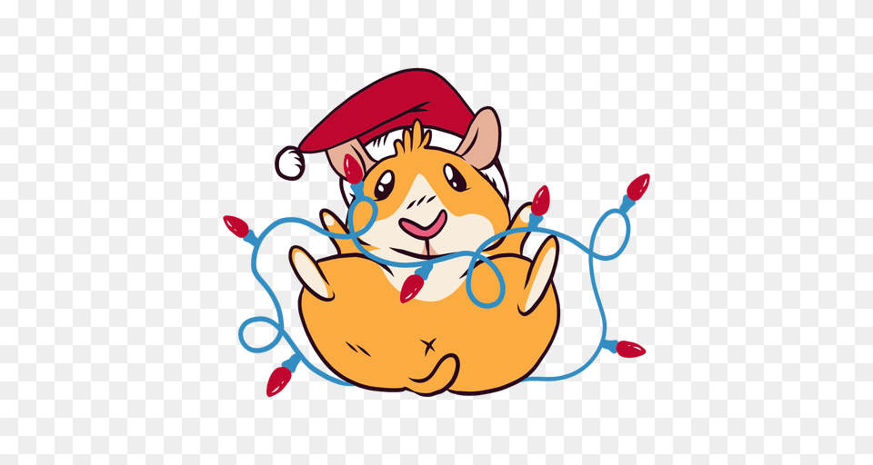 Christmas Lights Guinea Pig Cartoon, Face, Head, Person, Art Free Png