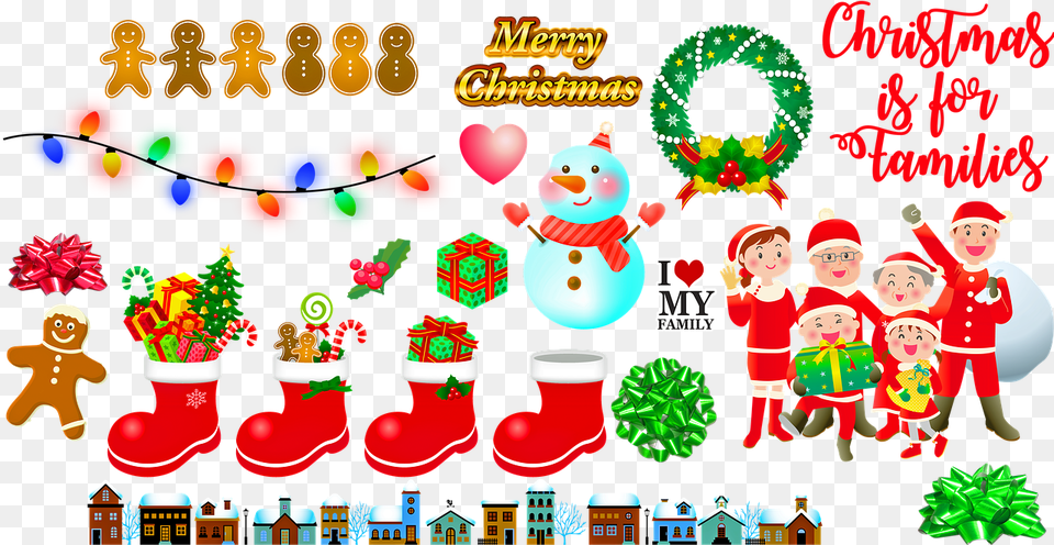 Christmas Lights Stockings Gingerbread Christmas Day, Person, Baby, Snowman, Snow Png Image