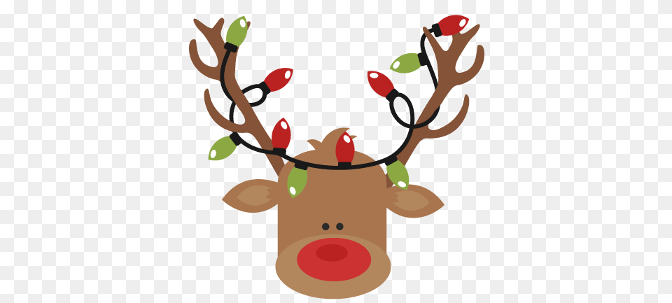 Christmas Lights Svg Cutting Files Reindeer With Christmas Lights Free Png Download