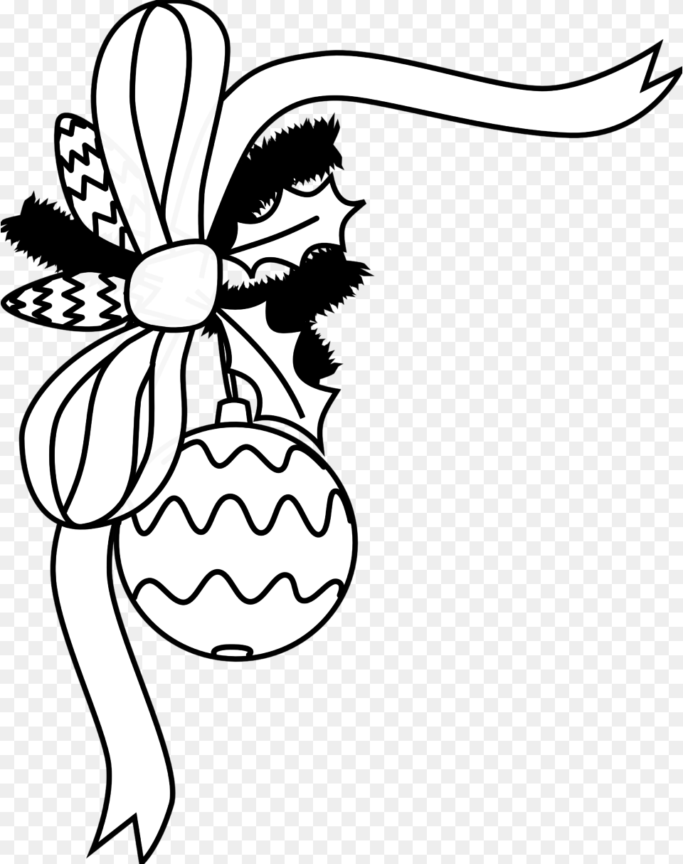 Christmas Lightsart Black And White House Freeuse Library, Stencil, Flower, Plant, Face Png