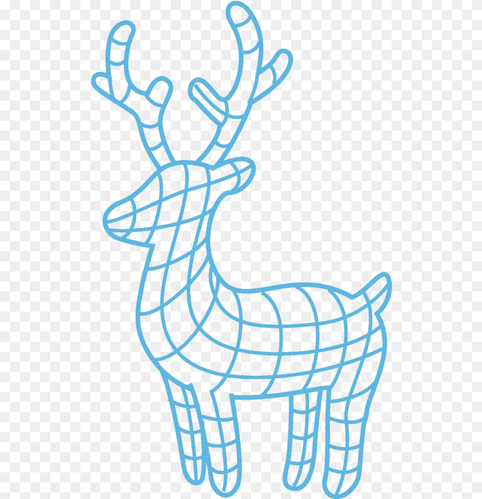 Christmas Line Art Design For Reindeer Clip Art, Animal, Deer, Mammal, Wildlife Free Png