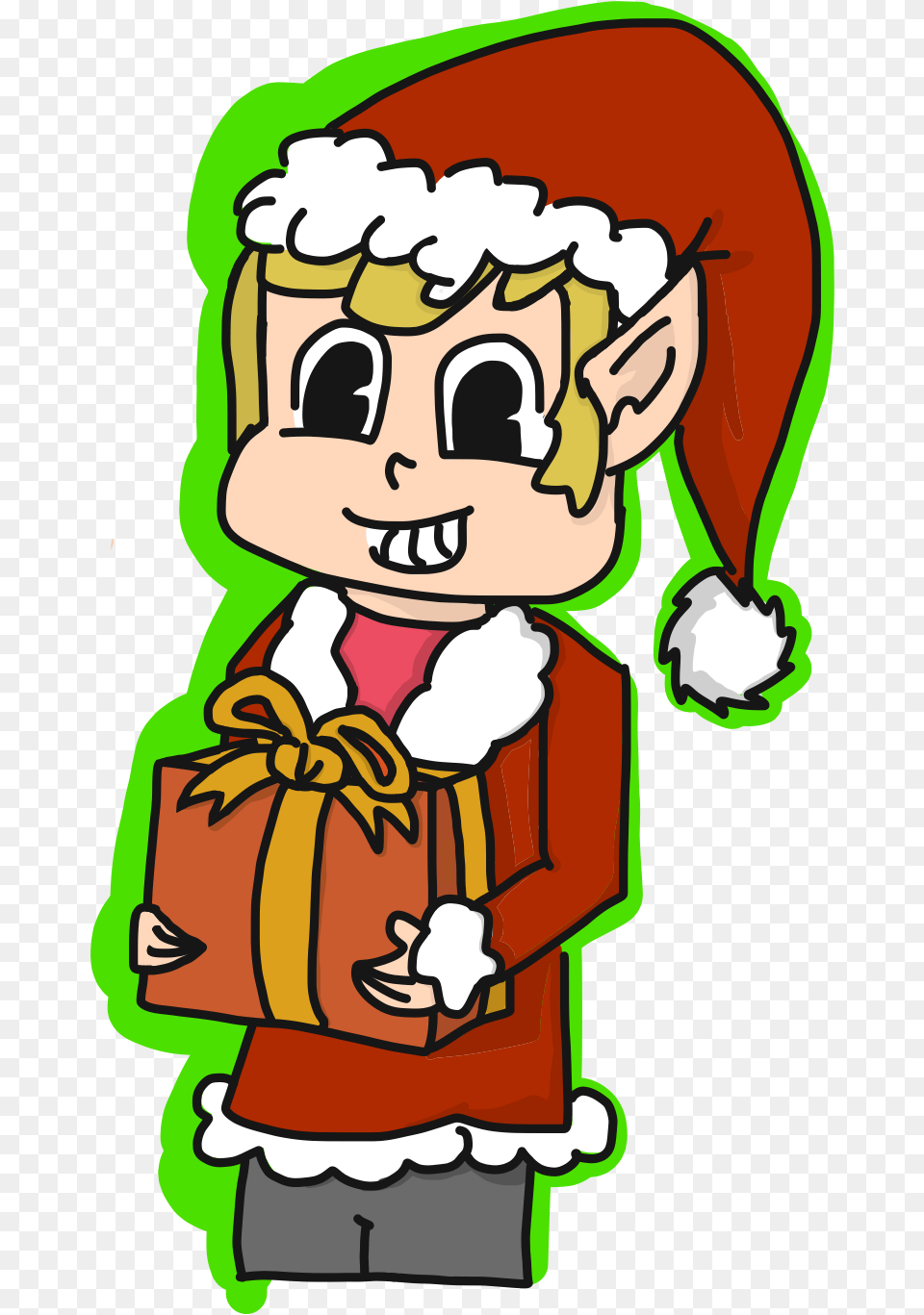 Christmas Link Zelda By Elog3000 Cartoon, Baby, Person, Elf, Face Free Png Download