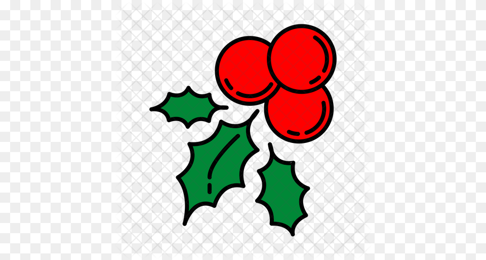 Christmas Mistletoe Icon Of Colored American Holly, Leaf, Plant, Food, Fruit Free Transparent Png