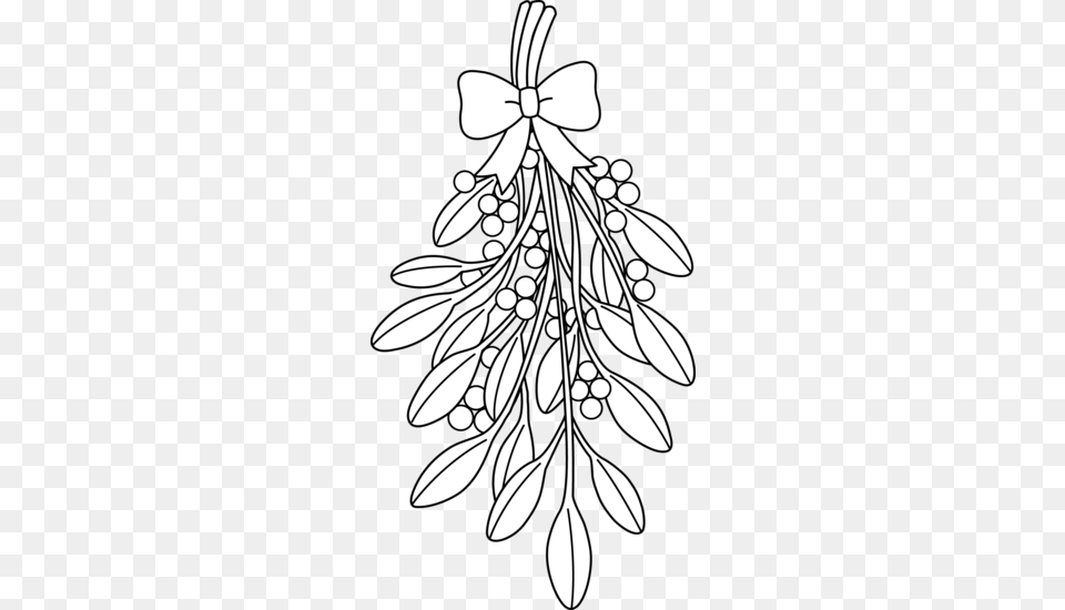 Christmas Mistletoe Outline Mistletoe Coloring Page, Art, Floral Design, Graphics, Pattern Free Transparent Png