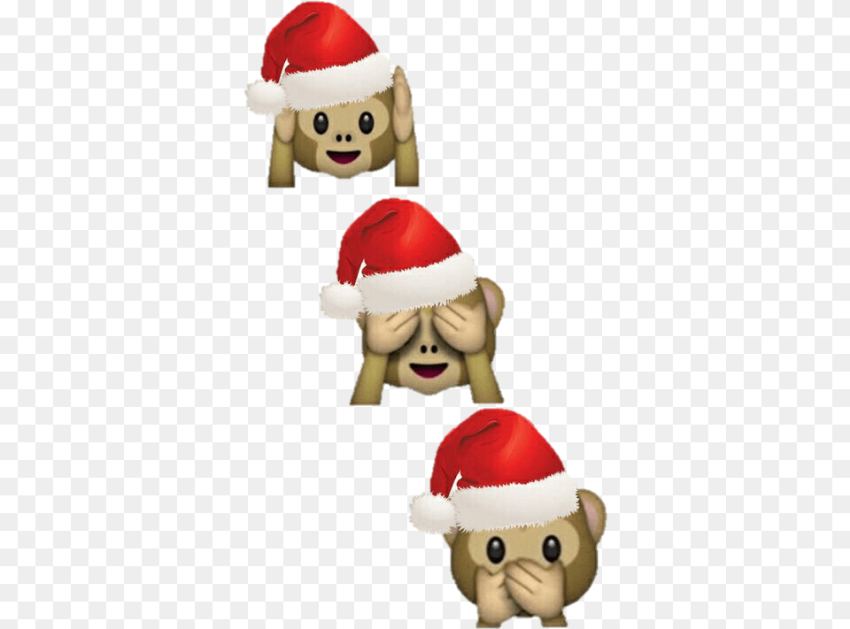 Christmas Monkey Emoji, Elf, Clothing, Hat, Baby Png Image