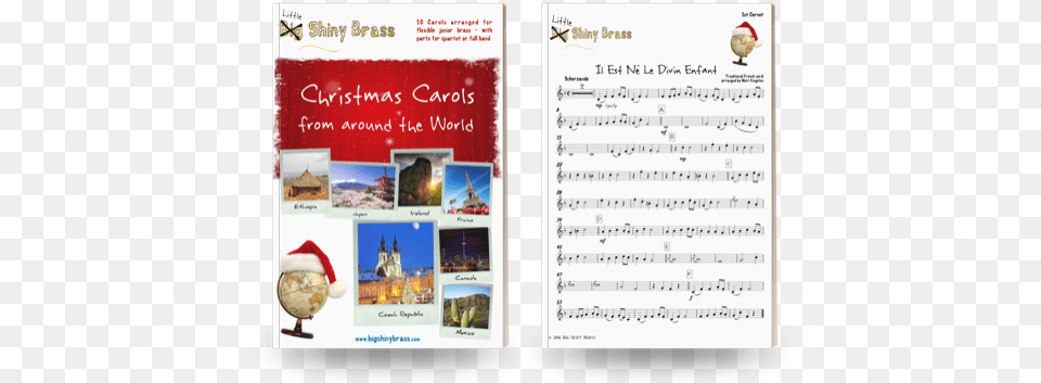 Christmas Music Junior Brass Globe With Santa Hat Beach Tote, Page, Text, Book, Publication Free Png Download