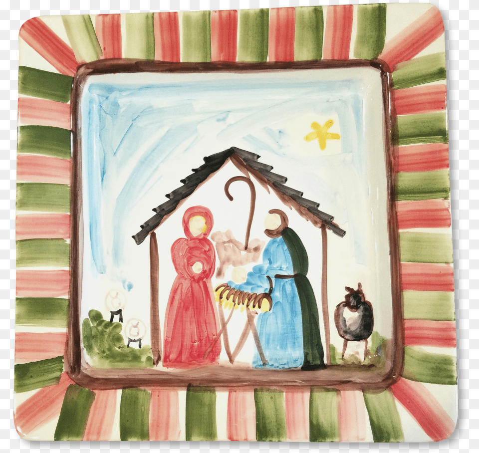 Christmas Nativity 18 Square Oversized Platter Picture Frame, Art, Painting, Food, Meal Free Png Download
