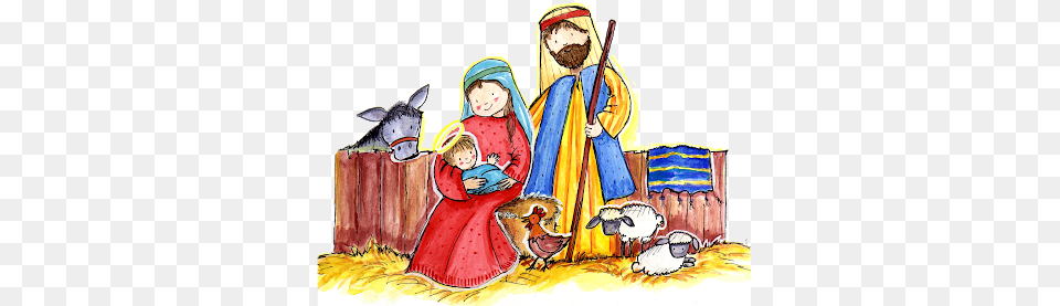Christmas Nativity Scene Clipart Clipart, Clothing, Coat, Baby, Person Free Png