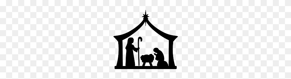 Christmas Nativity Scene Clipart Clipart, Silhouette, Stencil, Person, People Free Png Download