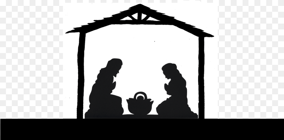 Christmas Nativity Scene Manger Clip Art Night Scene Nativity Shadow, Silhouette, Adult, Female, Person Free Transparent Png