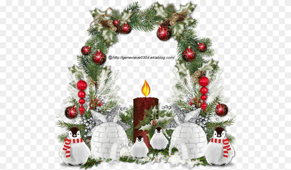 Christmas Nature Cluster Frame, Animal, Bird, Snowman, Snow Png Image