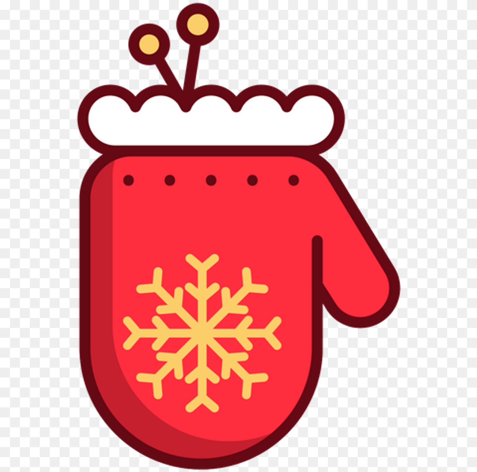 Christmas Newyear Red Yellow Snowflake Glove Clipart Apple Music Christmas Playlist, Outdoors, Nature, Snow Png