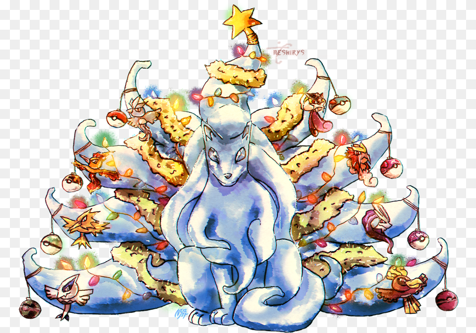 Christmas Ninetails, Book, Comics, Publication, Art Free Png Download