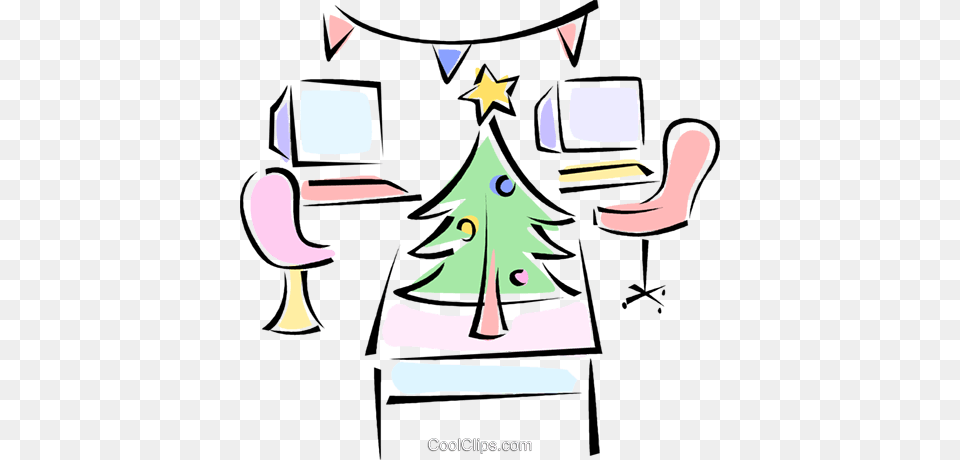 Christmas Office Party Royalty Vector Clip Art Illustration, Electronics, Screen, Computer Hardware, Hardware Free Png