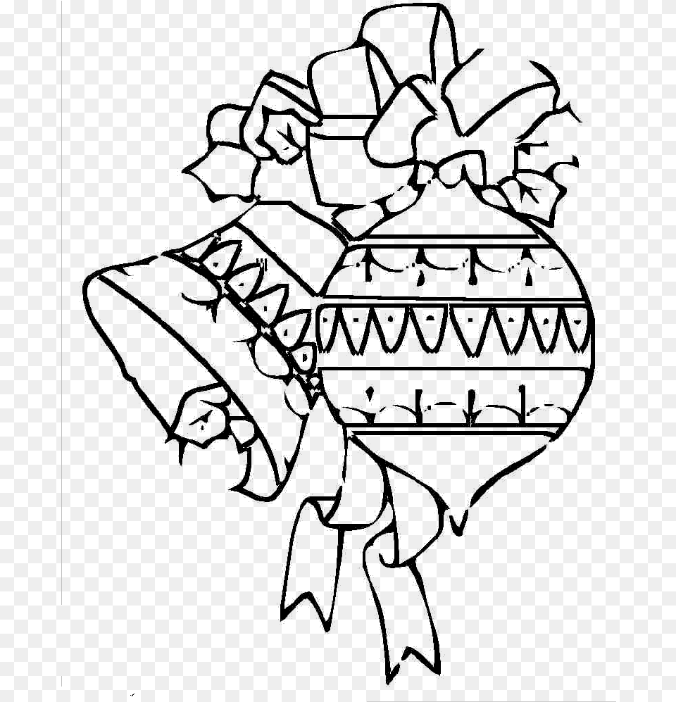 Christmas Oranament And Bell Cool Coloring Pages Sewing Line Art, Clothing, Hat, Bonnet, Glove Png