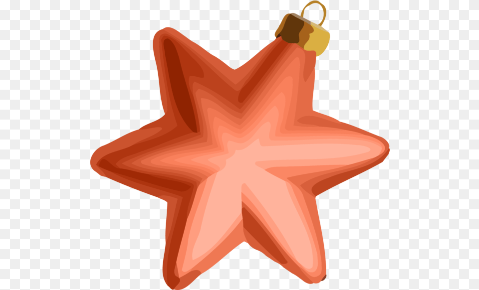 Christmas Orange Star Symbol For Christmas Ornament, Star Symbol, Leaf, Plant, Animal Png Image