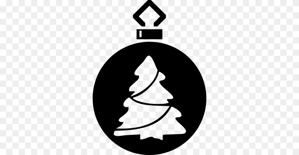 Christmas Ornament Clip Art Black White, Gray Free Png