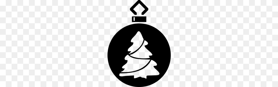 Christmas Ornament Clipart Black White, Gray Png
