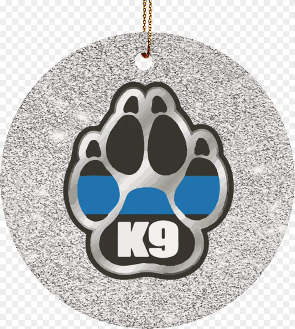 Christmas Ornamentclass Thin Blue Line K9 Paw, Accessories, Earring, Jewelry, Face Free Png