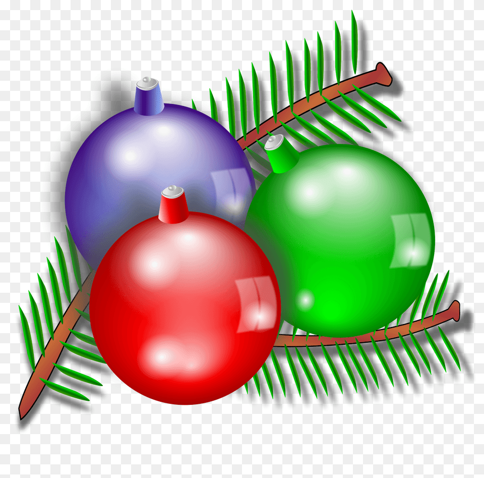 Christmas Ornaments And Fronds Clipart, Sphere, Balloon Free Png Download