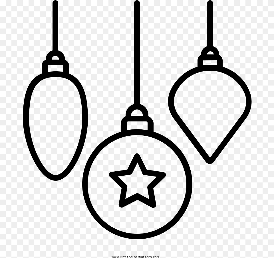 Christmas Ornaments Coloring, Gray Free Png Download