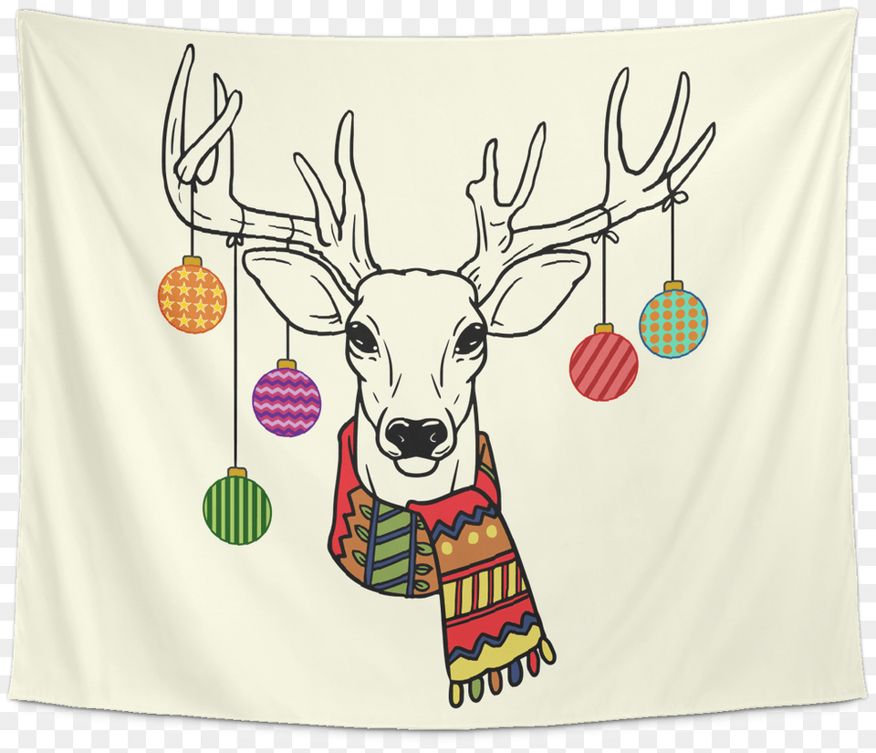 Christmas Ornaments Deer Wall Hanging Tapestry Christmas Elk, Animal, Mammal, Wildlife, Antler Png