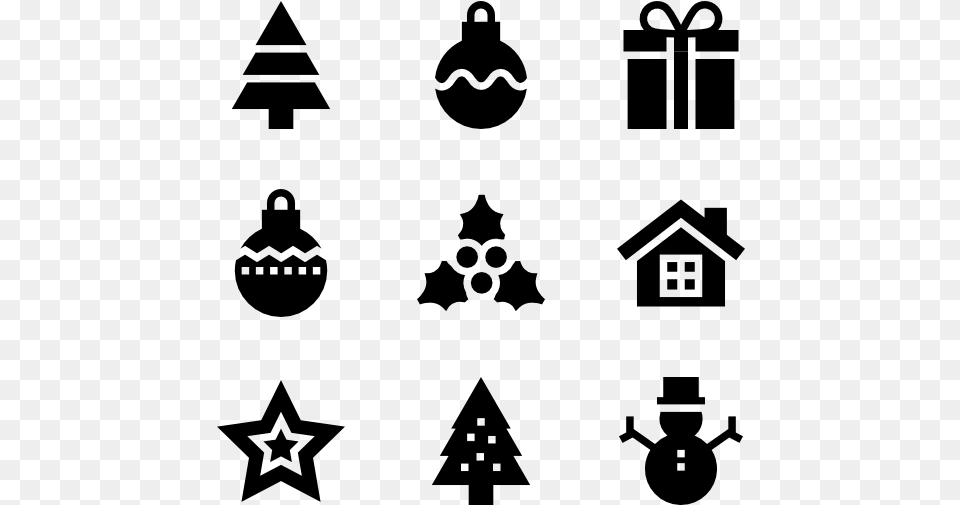Christmas Ornaments Simple Flower Vector, Gray Free Transparent Png