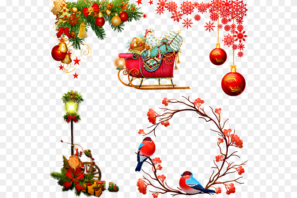 Christmas Ornaments Wreath Lights Ornament Snegiri Na Ryabine Risunok, Pattern, Animal, Bird, Accessories Free Transparent Png